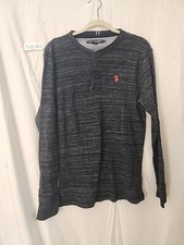 US Polo Men's Long Sleeve Black Shirt Size Medium