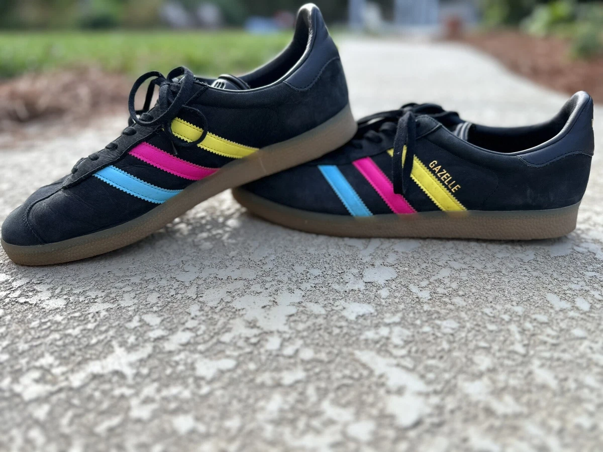 Adidas gazelle black and purple hotsell