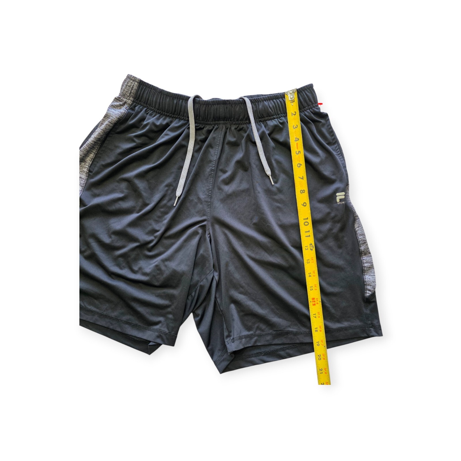 Fila Shorts Uomo XL Nero Grigio Allenamento Atletico Allenamento Outdoor Casual