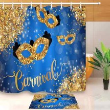 Golden Mask Waterproof Bathroom Polyester Shower Curtain Liner Water Resistant