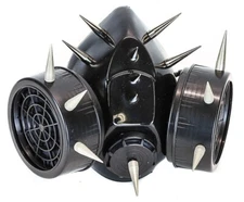 Silver  Pin Spike Steampunk Gas Mask Cosplay Spikes Respirator Costume Party
