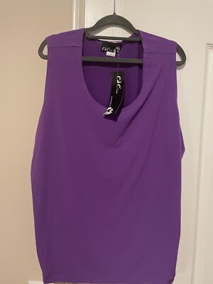 CSC Studio Purple Sleeveless Scoop Neck Blouse Women s 2X