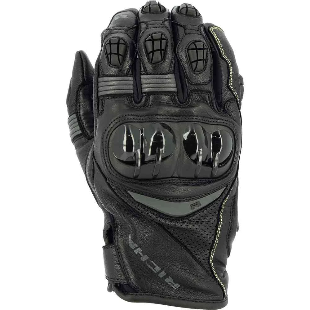 RICHA ROTATE BLACK GREY SHORT LEATHER SPORTS SUPERMOTO SUMMER MOTORCYCLE GLOVES