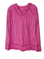 Tangerine Womens Large Activewear Pink Hoodie Thumbholes, Back Pocket Comfy EUC