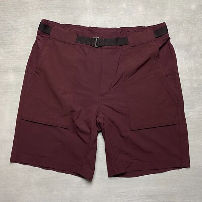 REI Co-op Mens 36 Belted Screeline Technical Hiking Shorts, Wine, 8