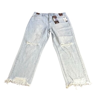 Royalty For Me High-Rise Mom Fit Comfort Waist Jeans Distressed Size 12 NEW