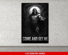 Motivational Gym Banner - Powerlifting Grim Reaper Wall Decor