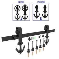 4~20FT Sliding Barn Door Hardware Kit for Single/Double/Bypass Big/Mini Anchor