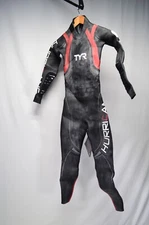 TYR Hurricane Category Cat 5 Wetsuit Full Sleeve Black Red Womens Small