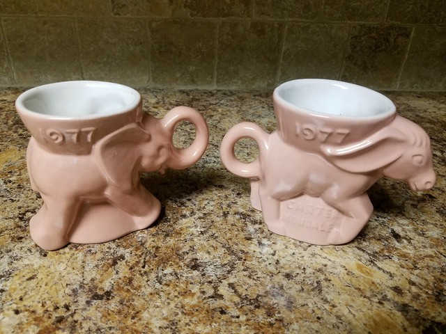 Download FRANKOMA Pottery Set of 2 Political Mugs 1977 GOP Elephant ...