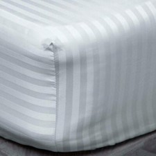 400 THREAD COUNT STRIPE EXTRA DEEP FITTED SHEET 100% EGYPTIAN COTTON DOUBLE KING