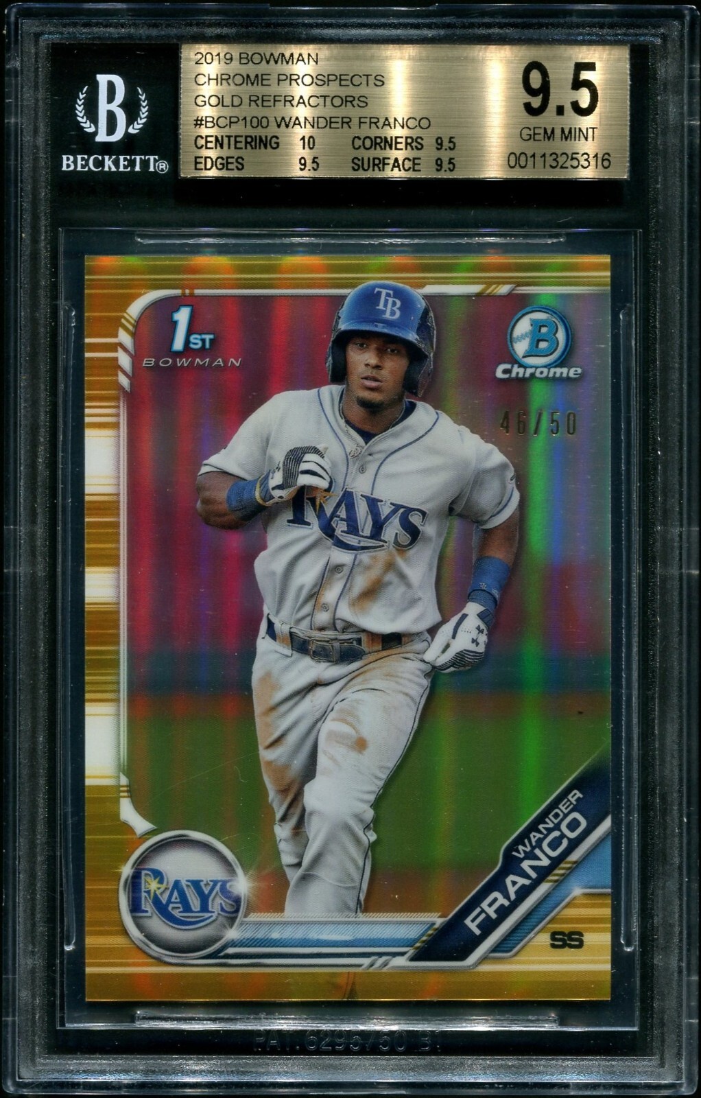 Wander Franco 2019 Bowman Chrome GOLD Refractor RC Rookie BGS 9.5 TRUE GEM+
