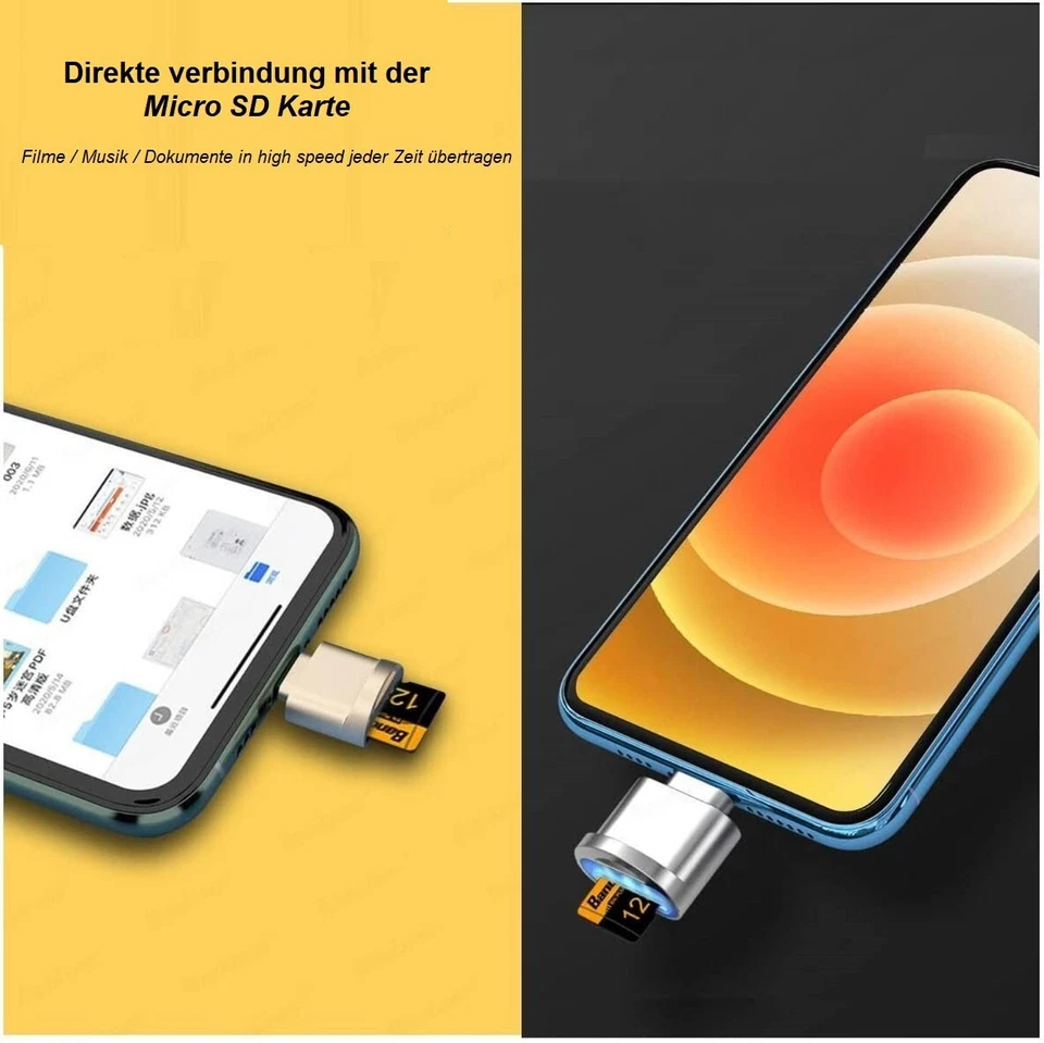 Kartenleser micro SD OTG Adapter für Apple iPhone 14 13 12 11 SE XS XR Pro iOS - Bild 4 von 4
