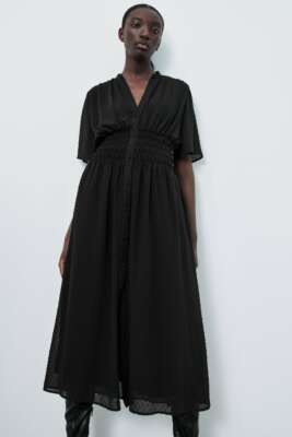 black midi dress casual Raya Black Midi Dress
