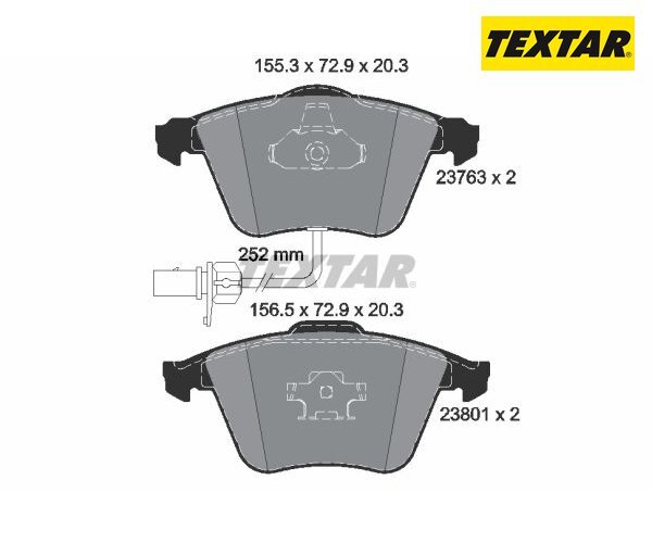 Bremsbelagsatz, Scheibenbremse Q+ Textar 2376302 FüR Audi A6-image