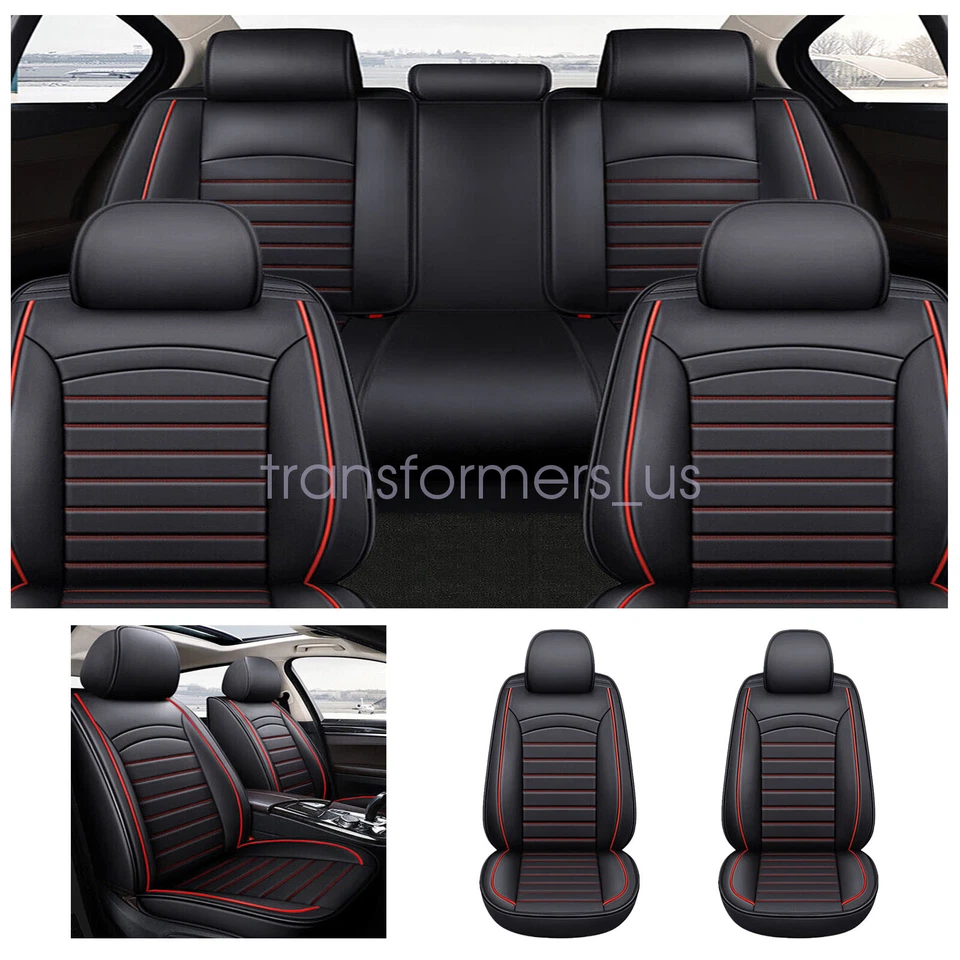 For Toyota Camry Car Seat Cover Full Set Leather 5 Seat Front & Rear Protectors - Изображение 2 из 4