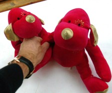 PELUCHE CHIEN CHIOTS ROUGES L2 JOUET JEU POUR ENFANT PLUSH TOY GAME Plüschtier 