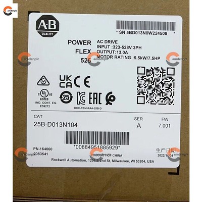2022 Allen-Bradley PowerFlex 525 AB 25B-D013N104 AC Drive 25BD013N104 NEW USA