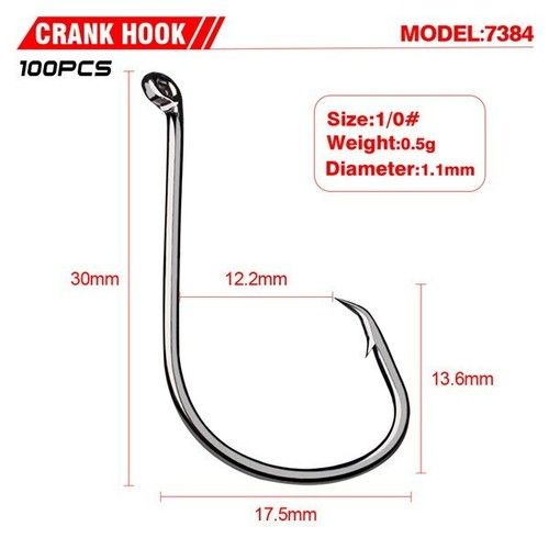 100pcs Circle Fishing Hooks Sea Fishing Offset Sport Circle Bait Fishhooks - Picture 6 of 12