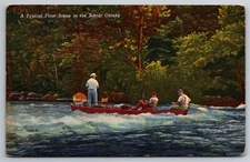 A Typical Float Scene In The Ozarks Fishing MO C1940 Linen Postcard S23