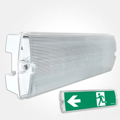 GOWTALL LED EMERGENCY LIGHT BULKHEAD EXIT SIGN MAINTAINED OR NON MAINTAINED FIRE EXIT
