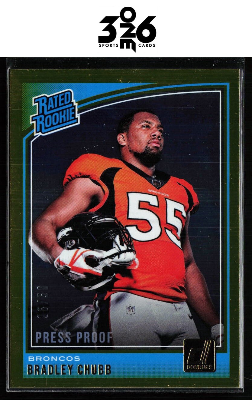 Bradley Chubb 2018 Donruss Press Proof Gold #319 #/50 RC Denver Broncos