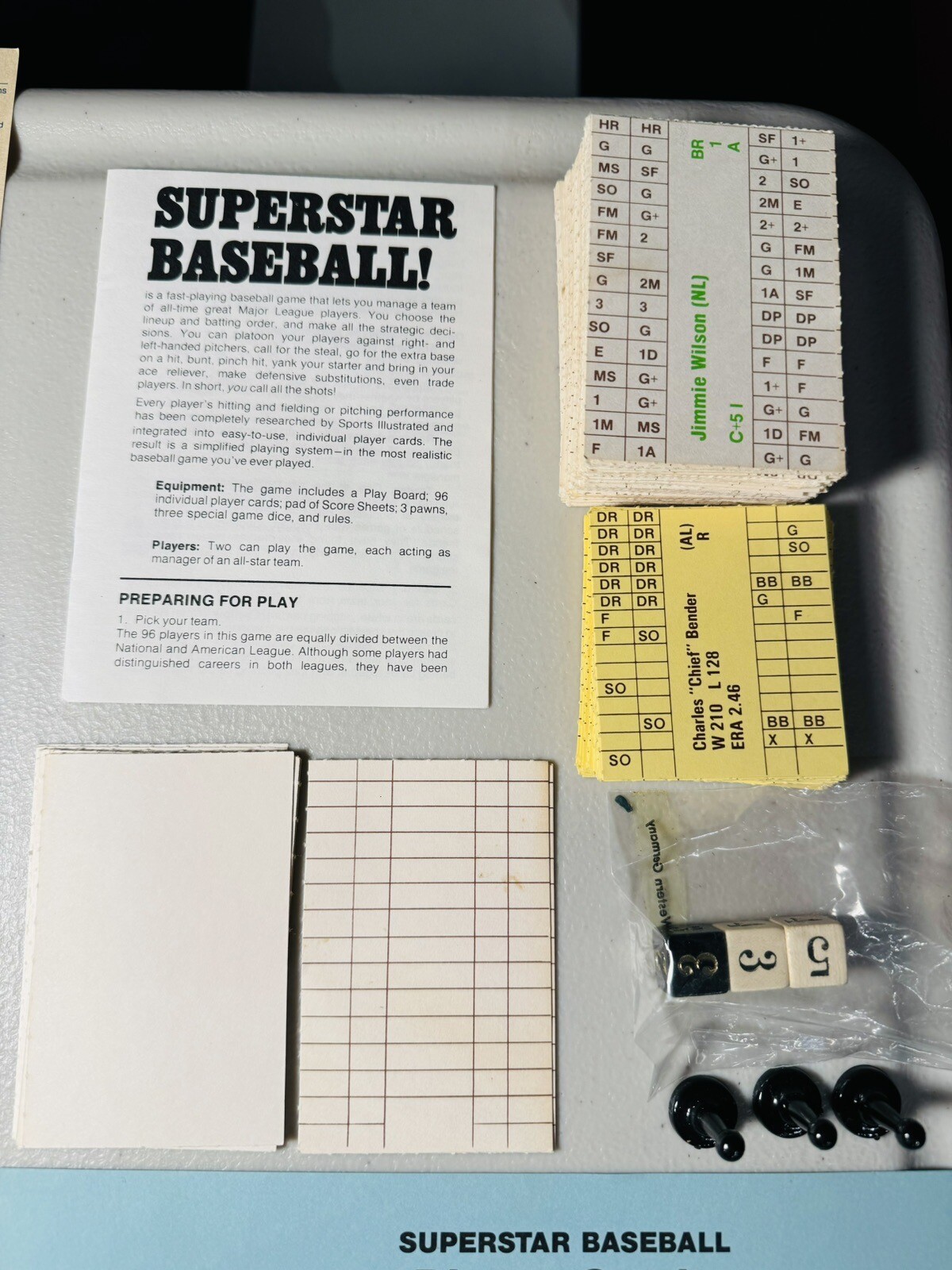 Superstar Baseball Board Game Sports Illustrated 1978 Avalon Hill