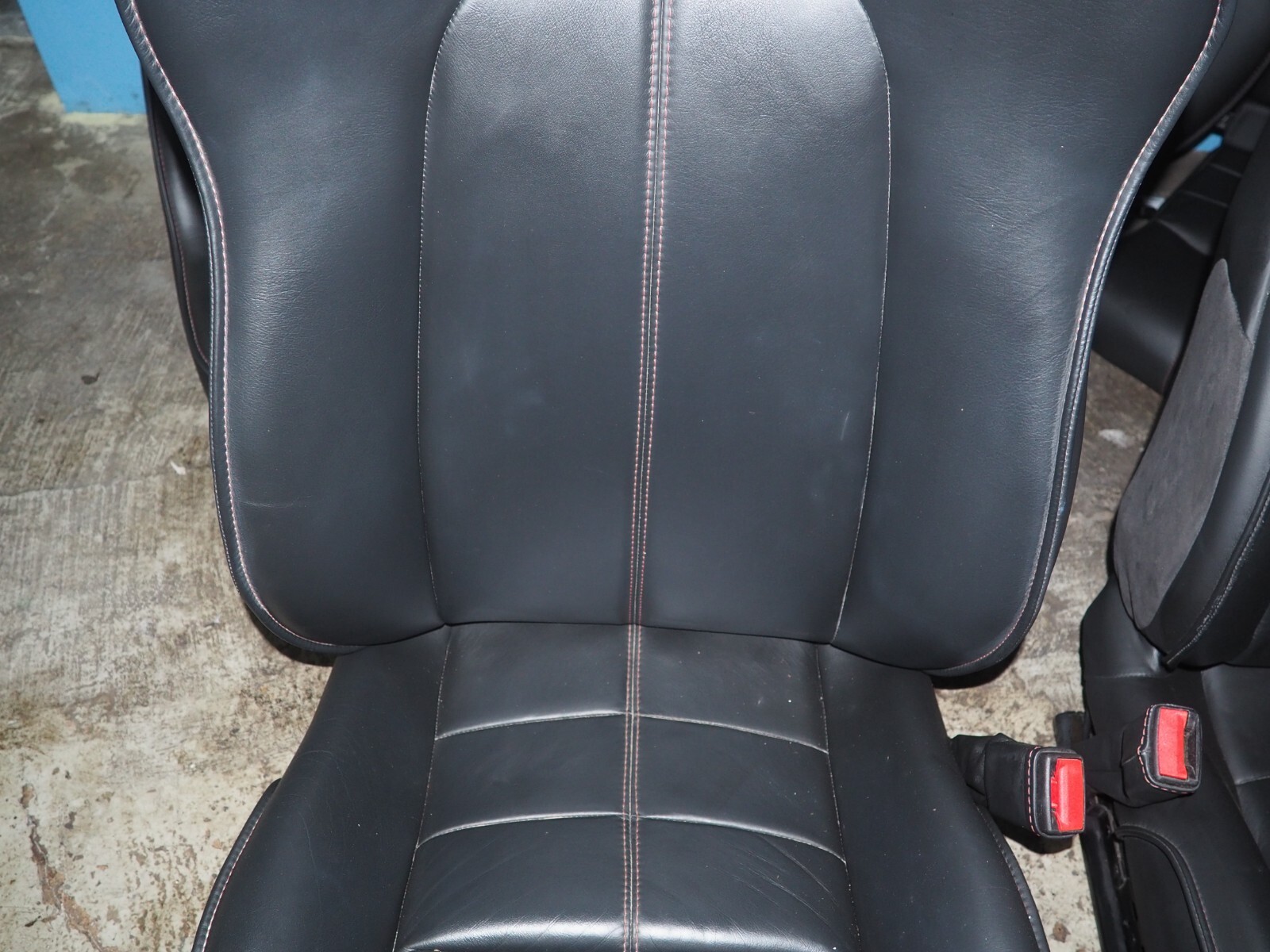 2010-2013 Aston Martin Rapide Black Leather Red Stitched Complete Seat Set OEM
