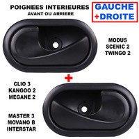 Schwarzer Innen TüRgriff Links + Rechts FüR Clio 3 Kangoo 2 Megane Twingo