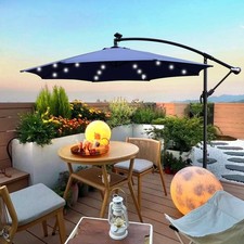 10 ft Outdoor Patio Umbrella Solar Powered LE...