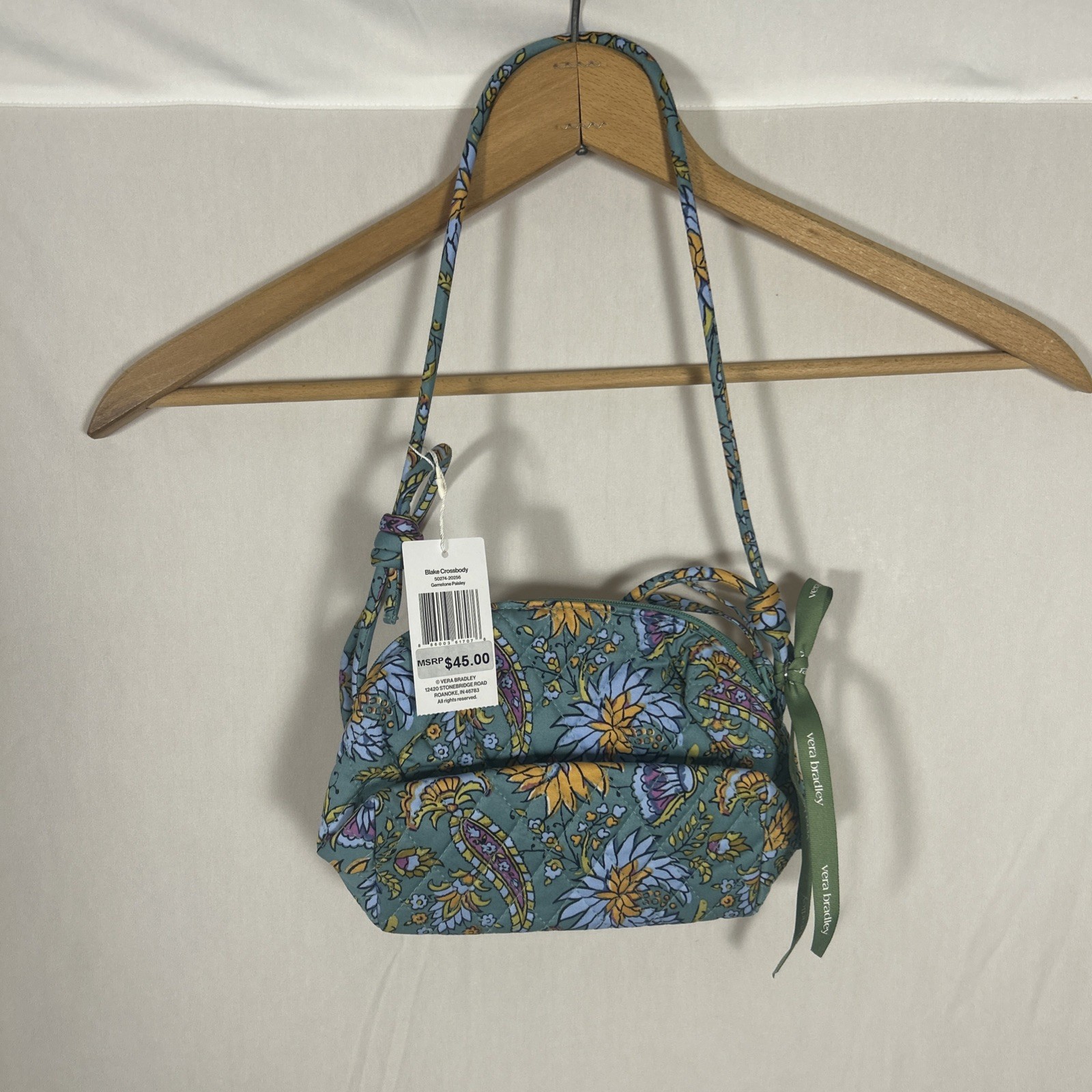 Vera Bradley Blake Crossbody Bag Gemstone Paisley New With Tags