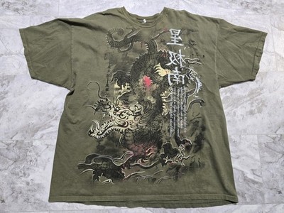 Vintage Samurai Bushido Code T-Shirt Green Mens Sz 2XL Alstyle Big Graphic Tee
