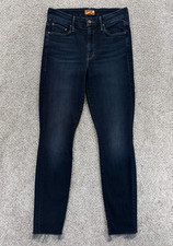 MOTHER The Looker Ankle Fray Jean Womens 25 Blue Coffee Tea or Me Indigo Stretch