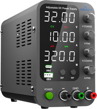 0-32V 0-10A Variable DC Bench Power Supply USB C Quick Charge LED Display