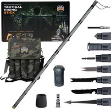 15-in-1 Tactical Survival Walking Stick Hiking Staff Heavy-Duty Collapsible