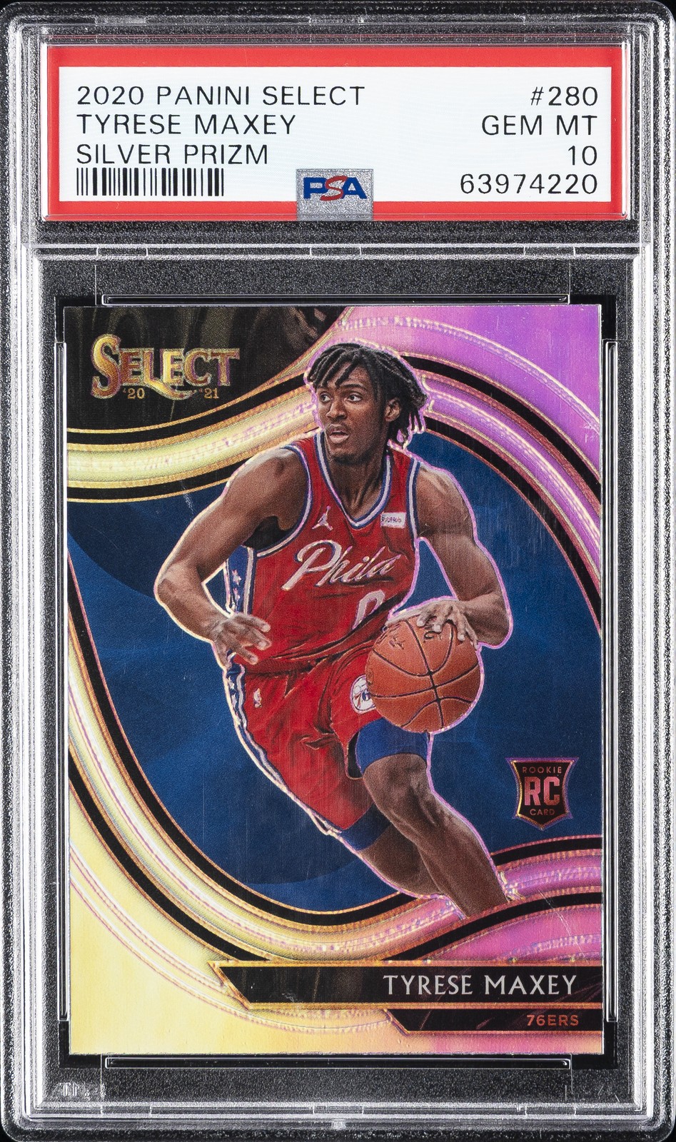 2020 PANINI SELECT SILVER PRIZM #280 TYRESE MAXEY PSA 10