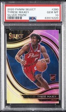 2020 PANINI SELECT SILVER PRIZM #280 TYRESE MAXEY PSA 10