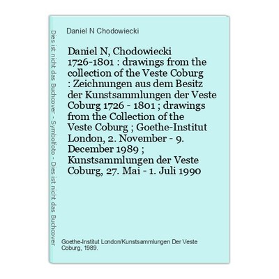 Daniel N, Chodowiecki 1726-1801 : drawings from the collection of the Veste Cobu