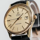 Vintage 1977 **NEAR MINT** OMEGA Seamaster Cal.1342 Qz Push Crown Gold 34mm Mens