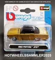 "Bburago 1/64 \"1965 Pontiac Gto\" Farbe Gold Ovp UngeÖFfnete Neuware Ansehen"