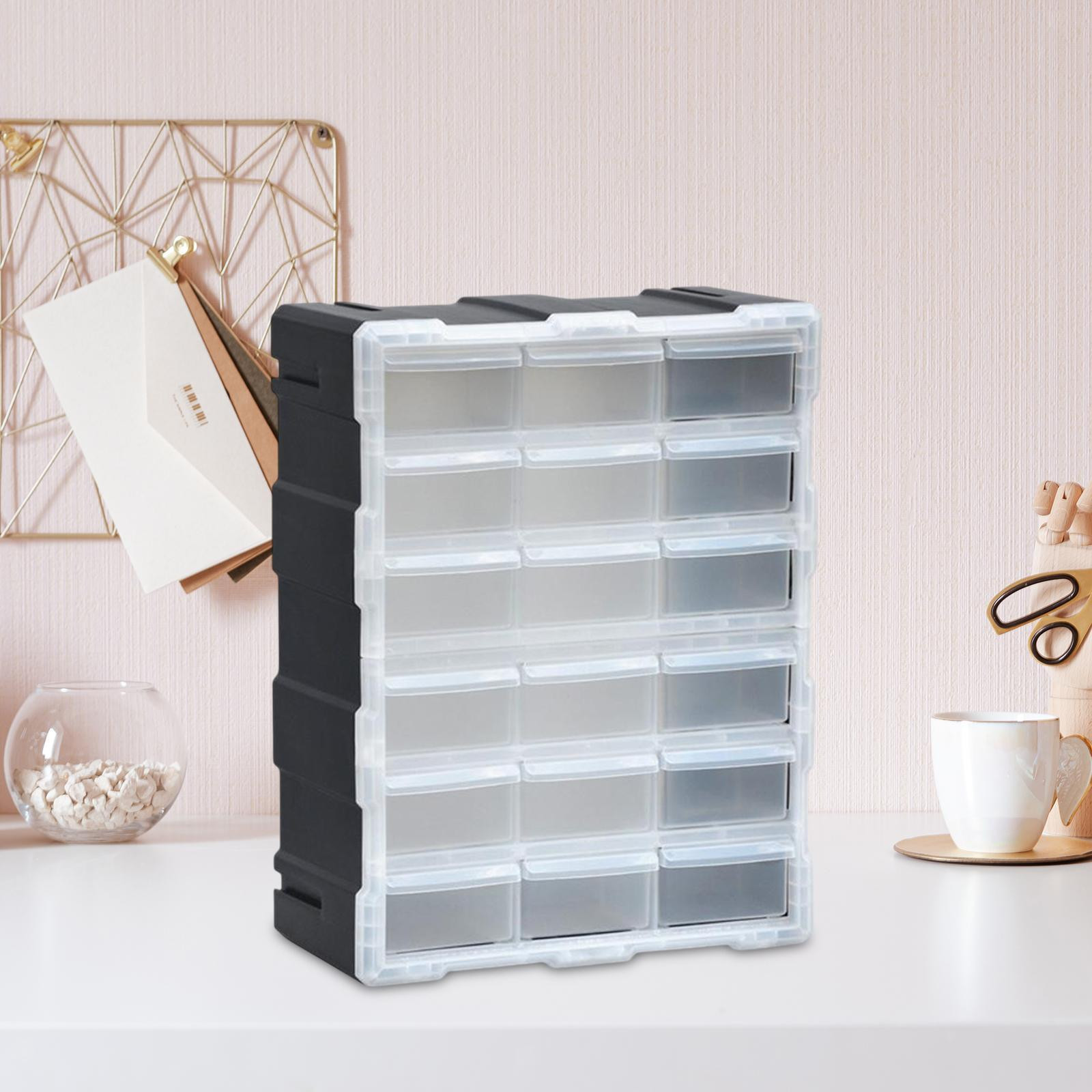 18-Drawer Cabinet Organizer for Garage Storage and Makeup Essentials Organization Tool