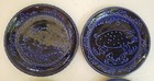 4 VTG LIDIA BARTH ART POTTERY BLUE PLATES, HAND PAINTED ANIMALS, TIHANY, HUNGARY — photo 6