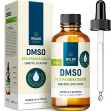DMSO Dimethyl Sulfoxide 99.9 Pharmaceutical Grade 3.38Oz - Glass Bottle