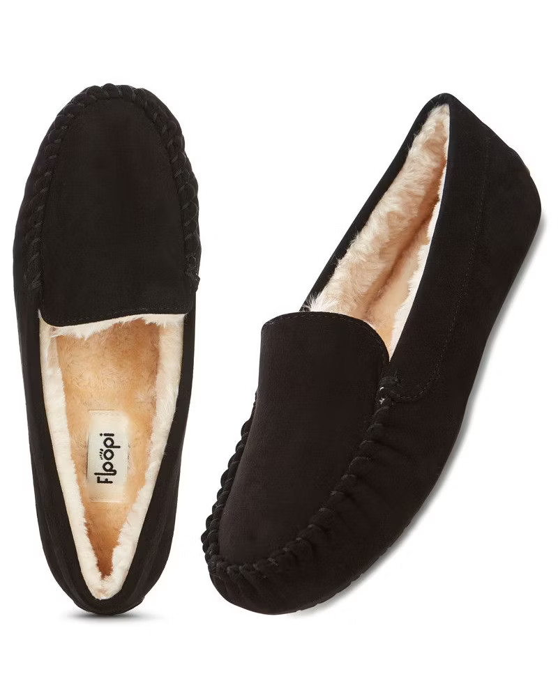 Floopi Women's Lily Moccasin Faux Suede Slippers