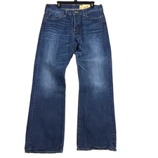 Vintage Y2K Hollister Mens 34x32 Hermosa Low Rise Bootcut Button Fly Denim Jeans