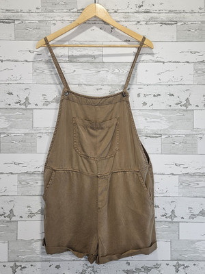 Risen Tencel Shortall Overall Small Sepia Pockets Lightweight Boho