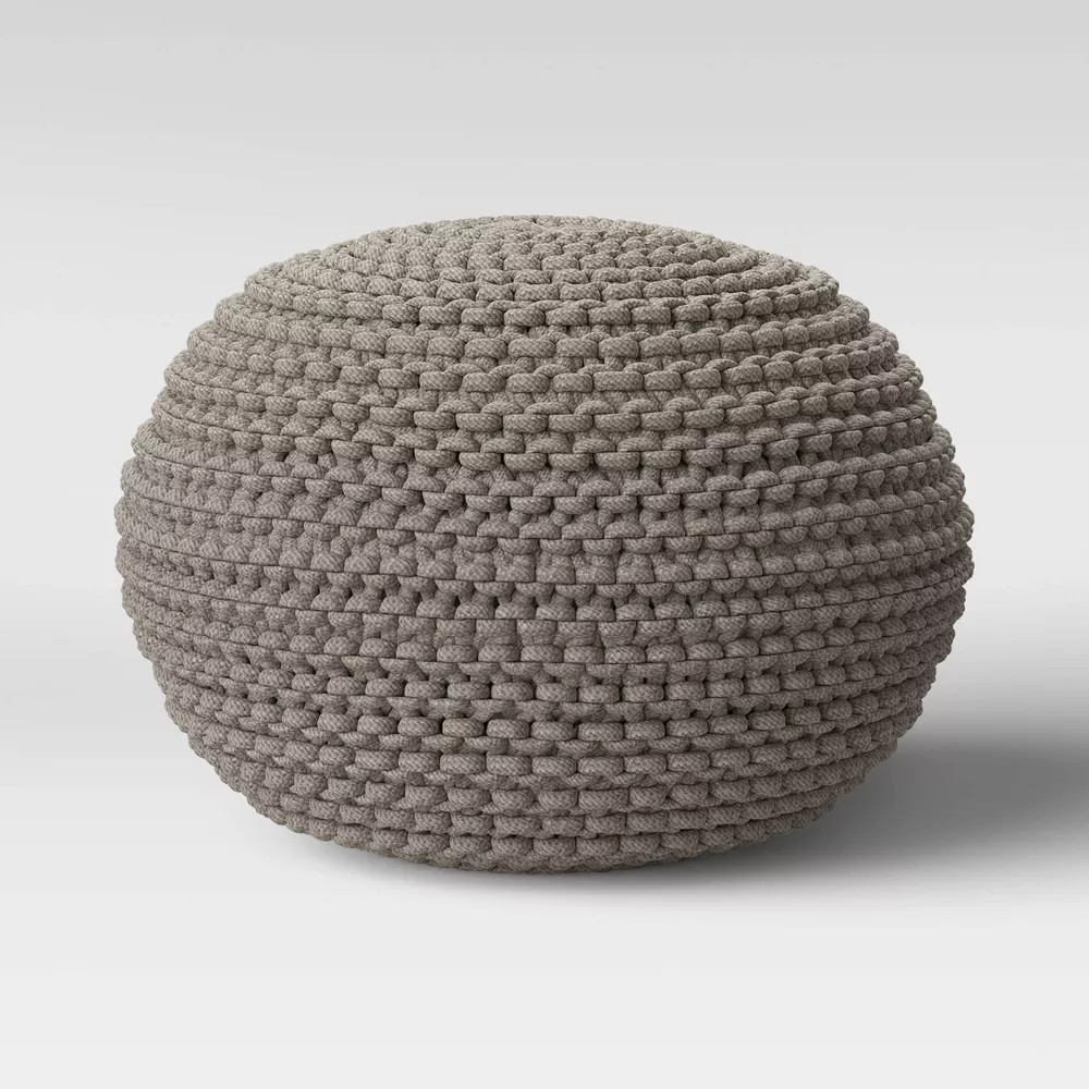 Cloverly Chunky Knit Pouf Gray - Threshold 10890₽