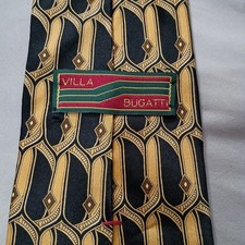 Vintage Villa Bugatti Art Deco Design, 100% Silk Made in the USA