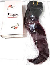 12" Weft Human Hair Extensions Straight Ombre 1B Black to Dark Burgundy Red NIB
