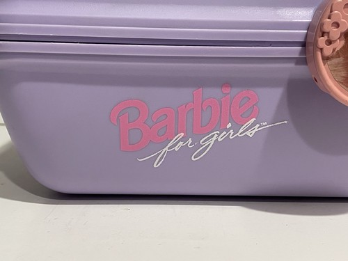 1990s Caboodles Barbie For Girls Lavender Purple Pink Latch Box 2825 USA - Picture 3 of 12